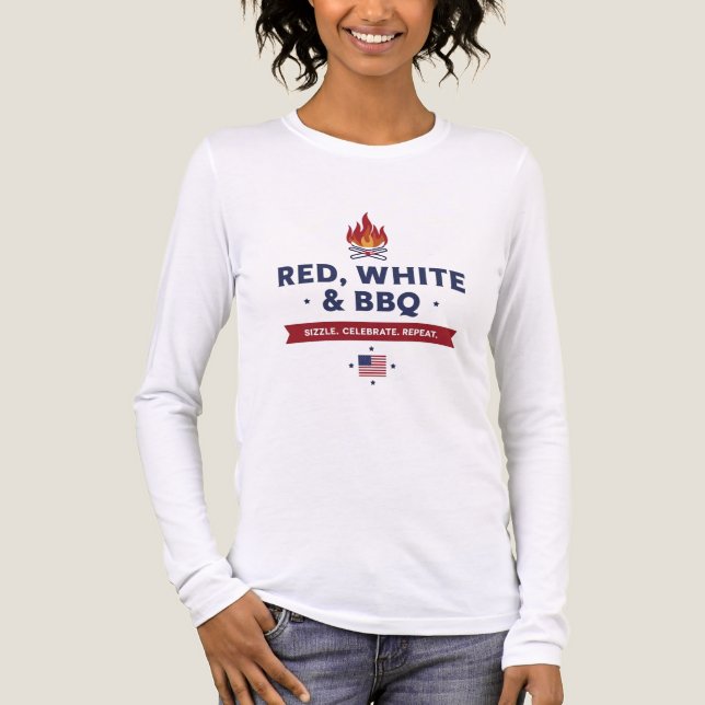 Red, White & BBQ - Classic Sizzle Stil T Shirt (Framsida)
