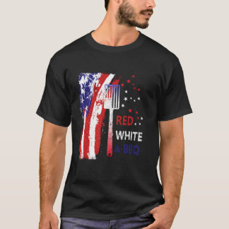 Red White BBQ USA US Flagga T Shirt