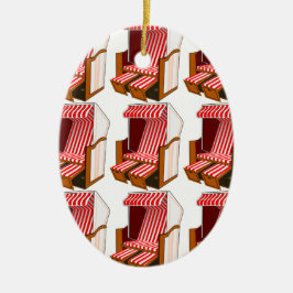 Red & White Beach-stolar Tema Ornament
