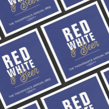 Red White & Beer 4:e juli Party Papper