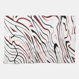 Red White Black Abstrakt rand design Kökshandduk