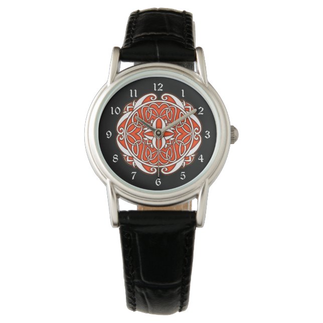 Red White Black Celtic Kor Armbandsur (Framsida)