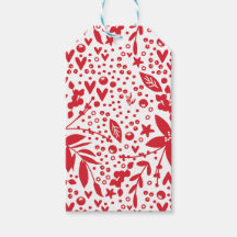 RED WHITE BLACK CHRISTMAS Blommigt GIFT