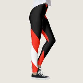 Red White & Black Färg Block 4Anissa Leggings