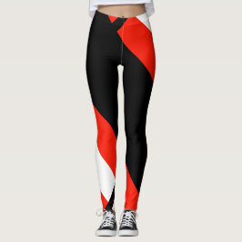 Red White & Black Färg Block 4Anissa Leggings