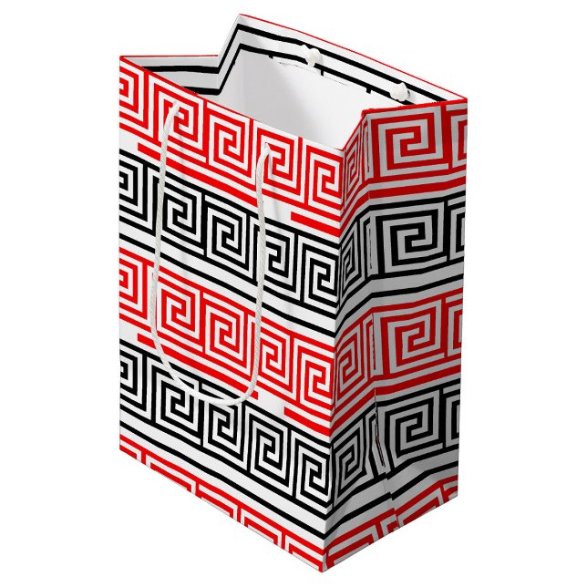 Red White Black Grekiska Nyckel Fret Mönster Desig (Skapare uppladdad)