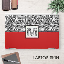 Red White Black Jungle Skriv 🦓 Zebra Monogram