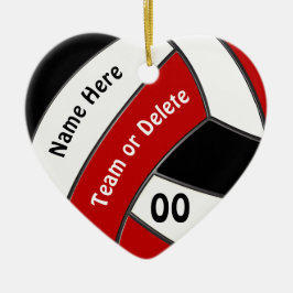 Red White Black, Personlig VOLLEYBALL Ornaments Julgransprydnad Keramik