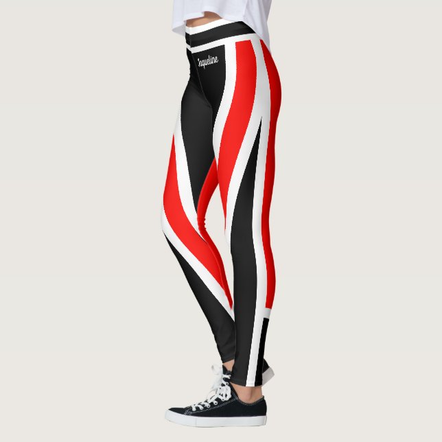 Red White Black Squad Leggings (Vänster)