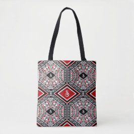 Red, White & Black Tribal Tapestry Tote Tygkasse