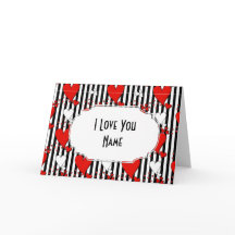 Red White Black Valentine Heareting Card