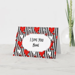 Red White Black Valentine Heareting Card Helgkort
