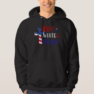 Red White Blad American Jesus Kor Christian 4 Hoodie