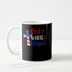 Red White Blad American Jesus Kor Christian 4 Kaffemugg