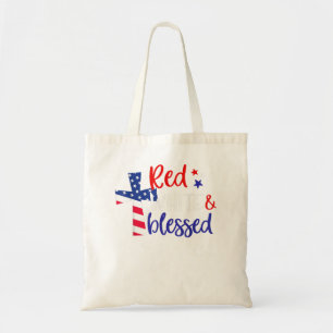 Red White Blad American Jesus Kor Christian 4 Tygkasse