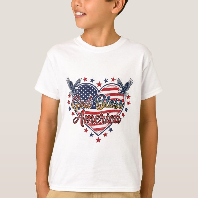 Red, White & Blessed T-shirt design  (Framsida)