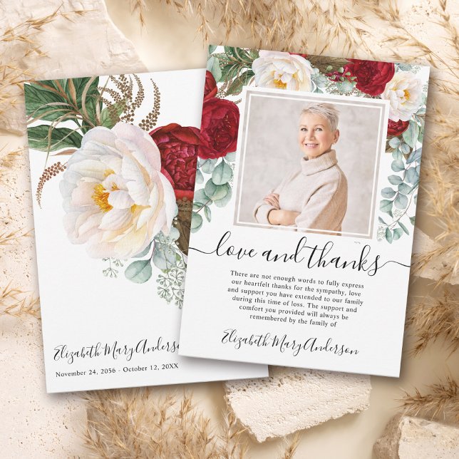 Red White Blommigt Tack Bereavement Photo (Skapare uppladdad)