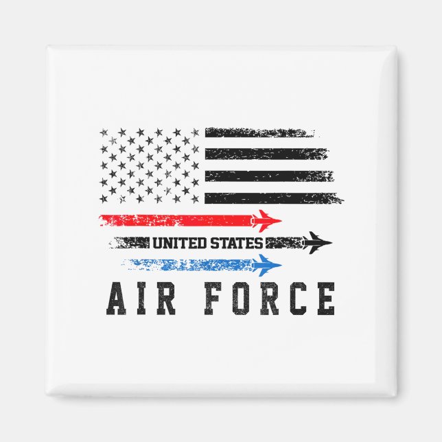 Red White Blue Air Force Flyover Proud American In Magnet (Framsidan)