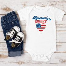Red White Blue America's Sweetheart Baby Bodysuit