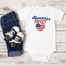 Red White Blue America's Sweetheart Baby Bodysuit T Shirt