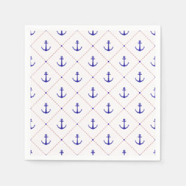 Red White Blue Anchors Away Boating Pappersservett