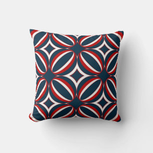 Red, White & Blue Art Deco Pillow Kudde