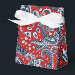 Red White & Blue Blommigt Paisley Bohemian Boho Presentaskar<br><div class="desc">anpassningsbarnas presentlådor</div>