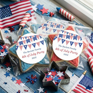 Red, White & Blue Bunting Flaggor 4 juli Party Runt Klistermärke