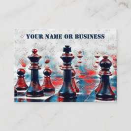 Red, White, Blue Chess Delar Coach Klubb Visitkort