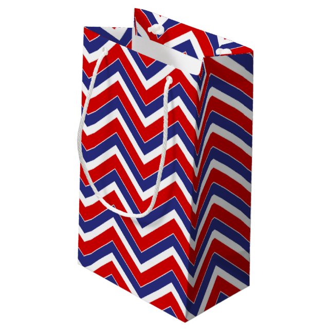 Red,White,Blue Chevron 1-GIFT BAG s (Baksidan Vinklad)