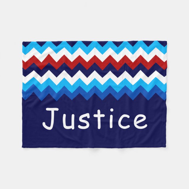 Red White Blue Chevron Custom Small Fleece Blanket (Framsidan (Horisontell))