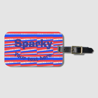 Red White Blue Circles Stripes  Bagagebricka