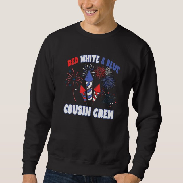 Red White & Blue Cousin Crew Cousin Crew 4:e Lång Ärmad Tröja (Framsida)