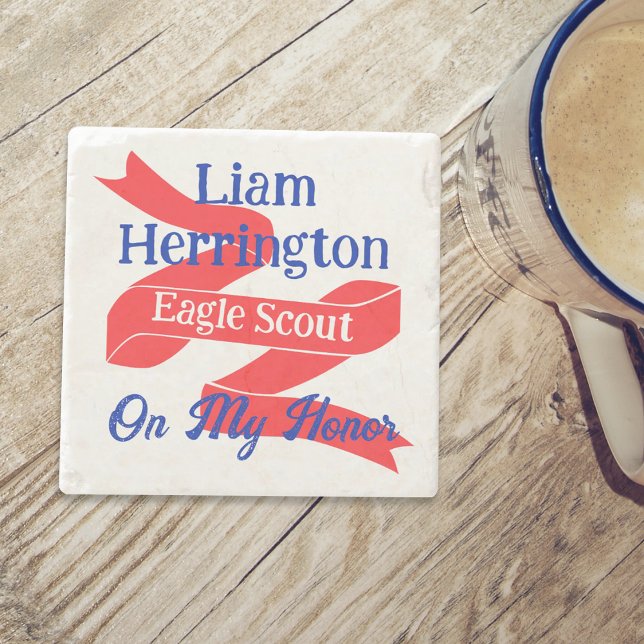 Red, White, Blue Eagle Scout Court of Honor Party Stenunderlägg (patriotic red white and blue eagle scout court of honor coaster gift)