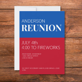 Red White Blue Family Reunion Invitation Inbjudningar