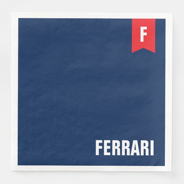 Red White & Blue Family Reunion Monogram Pappersservett (Framsida)