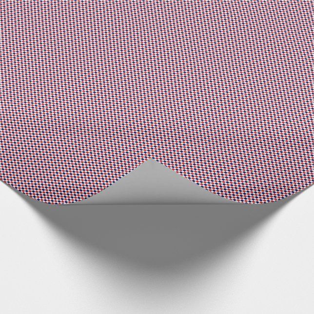 Red,White,Blue-Gingham-GIFT WRAPPING PAPPER Presentpapper (Hörn)