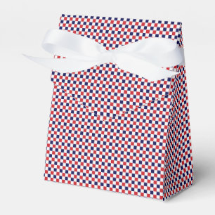 Red,White,Blue Gingham PARTY FAVOR BOX, tält Presentaskar