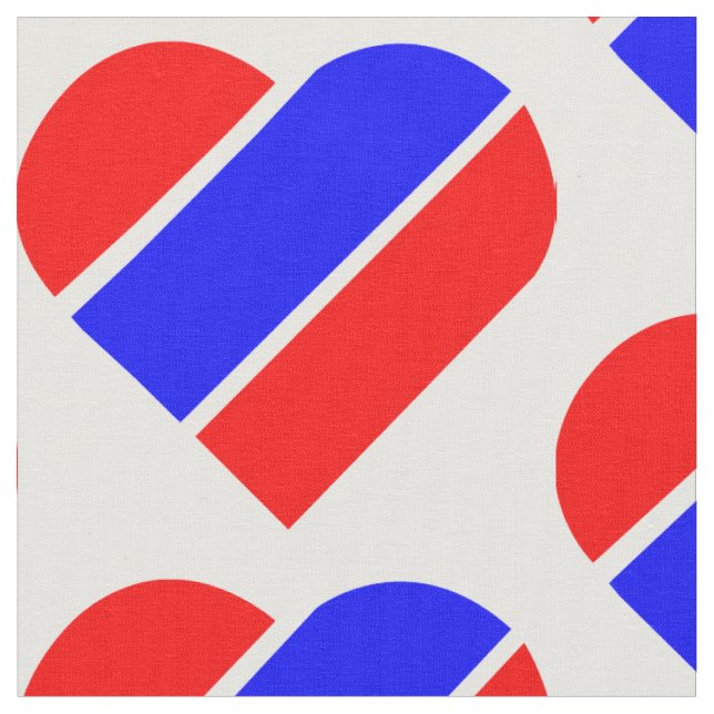red white blue heart usa patriotic tyg (Närbild)