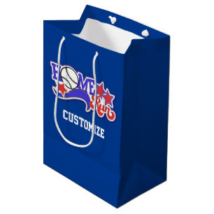 Red White & Blue Home Springa Baseball Gift-säck