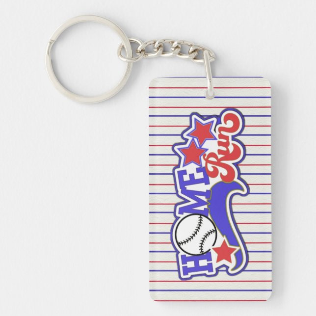 Red White & Blue Home Springa Baseball Nyckelring (Framsidan)