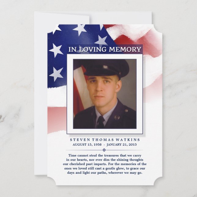 Red White & Blue Loving Memory Photo Tack (Framsida)
