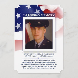 Red White & Blue Loving Memory Photo Tack Kort