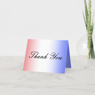 Red White & Blue Ombre Bild Photo Bröllop Tack Kort