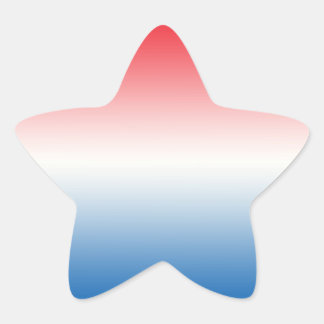 Red White & Blue Ombre Stjärnformat Klistermärke