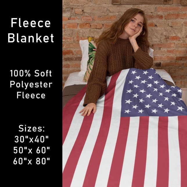 Red White & Blue Patriotic American Flagga Fleecefilt (Red White & Blue Patriotic American Flag Fleece Blanket)