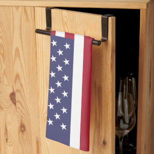 Red White & Blue Patriotic American Flagga Kökshandduk