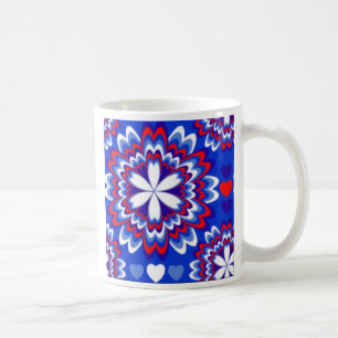 RED, WHITE & BLUE PATRIOTIC KAFFE KOPPAR - GIFTS