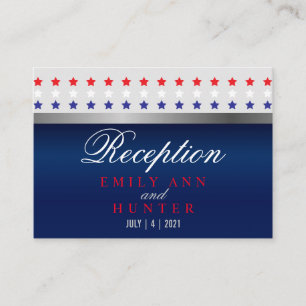 Red, White & Blue Patriotic Star Bröllop Tilläggskort