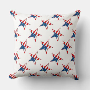 Red White & Blue Patriotic Stars Dekorativ kudde